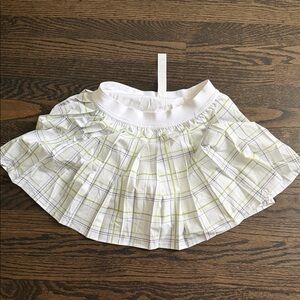 lululemon athletica White and Green Plaid High Low Skirt